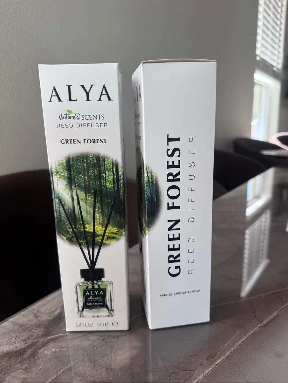 ALYA Green Forest Reed Diffuser — Black Reeds, Green Fragrance 2 Packs